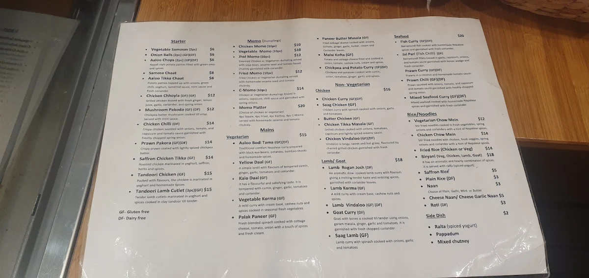 Menu, Danphe