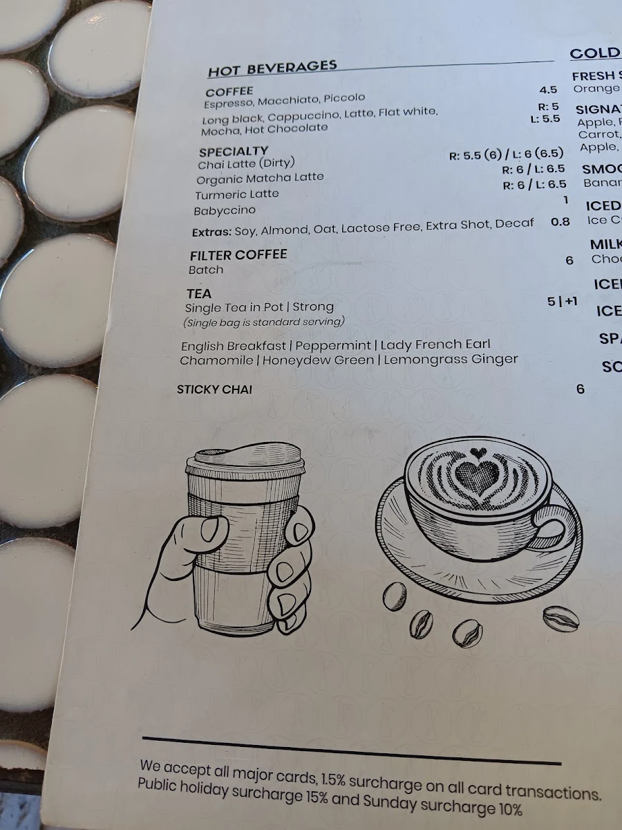 Menu, White Rabbit Drummoyne