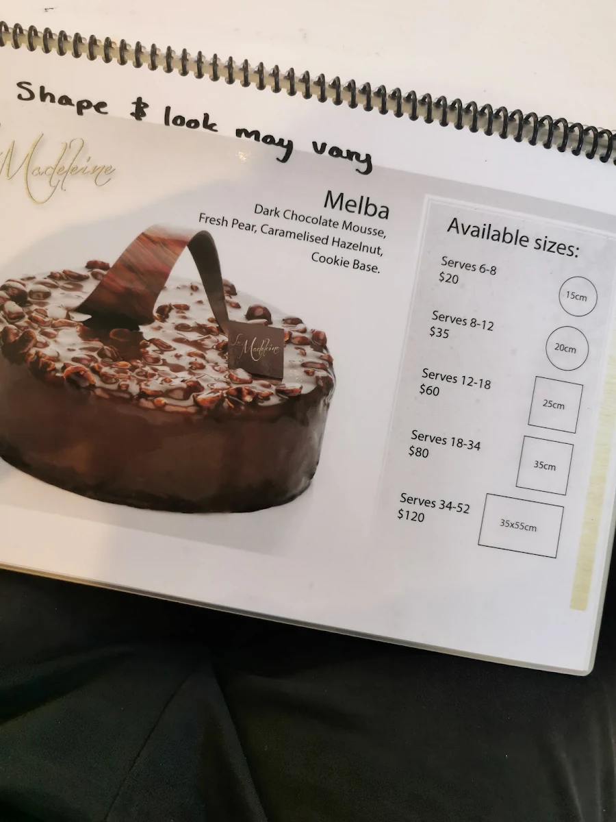 Menu, La Madeleine
