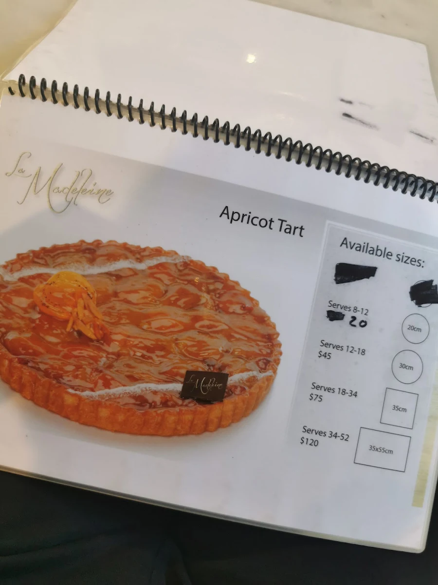 Menu, La Madeleine