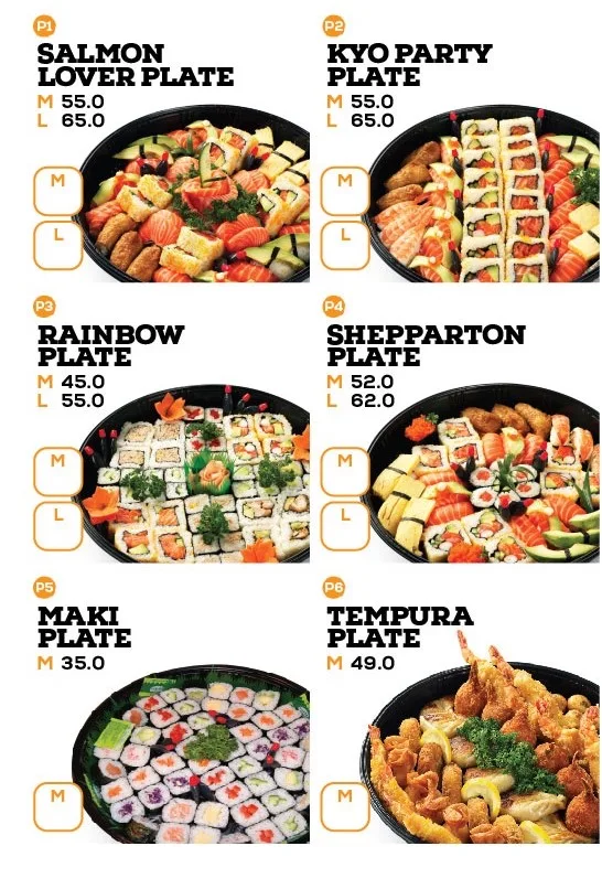 Menu, KYO Sushi
