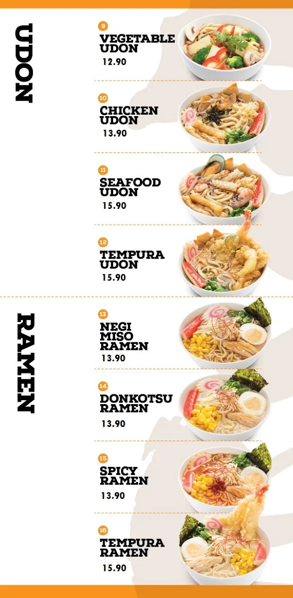 Menu, KYO Sushi