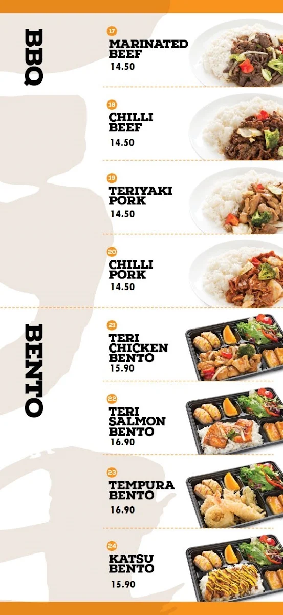 Menu, KYO Sushi