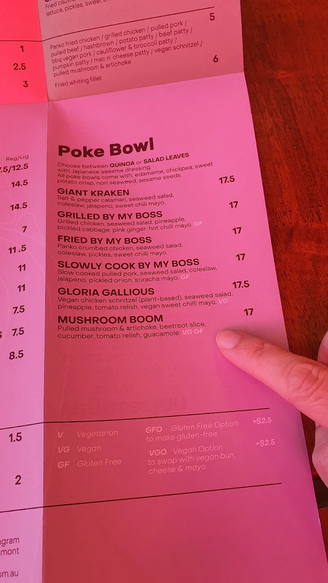 Menu, Hey Sister