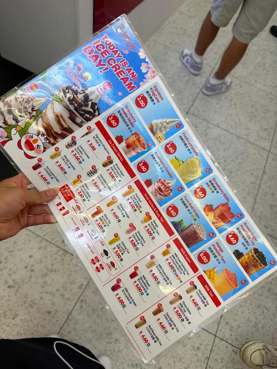Menu, MIXUE Ice Cream & Teashop