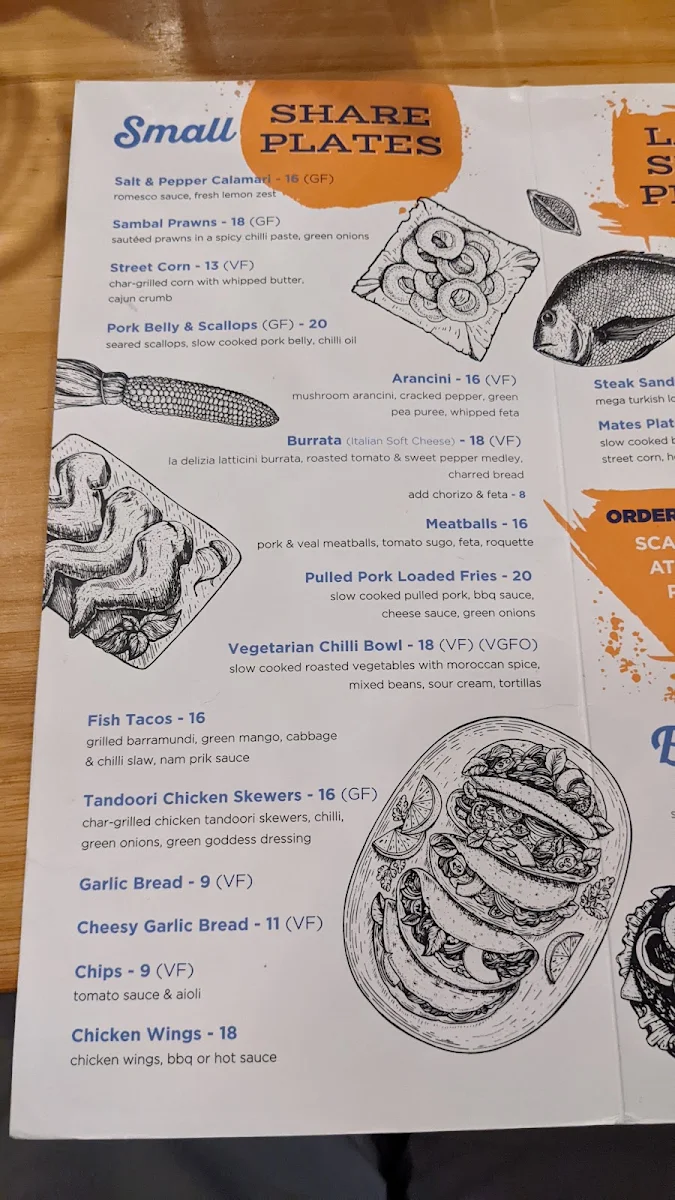 Menu, Belmont Tavern