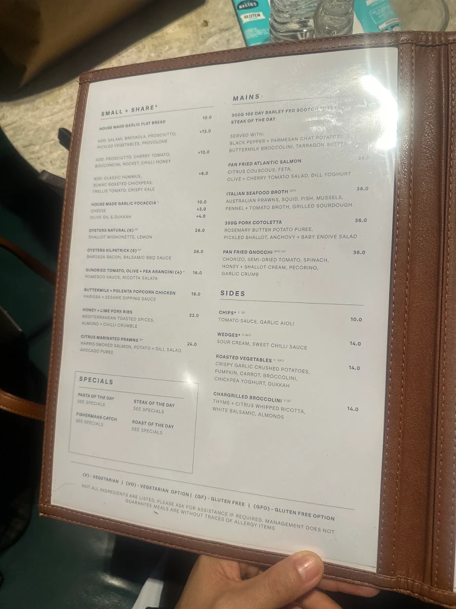 Menu, Belair Hotel