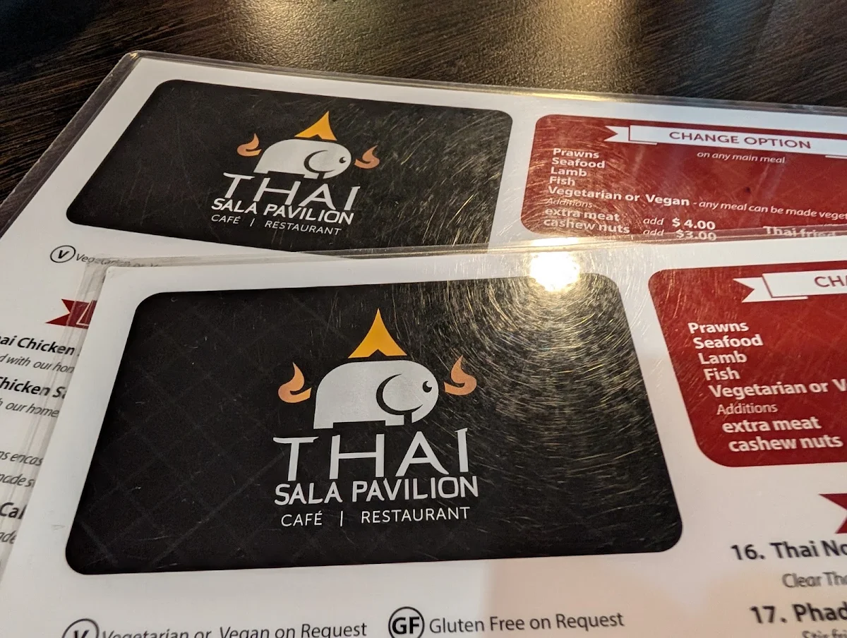 Menu, Thai Sala Pavilion