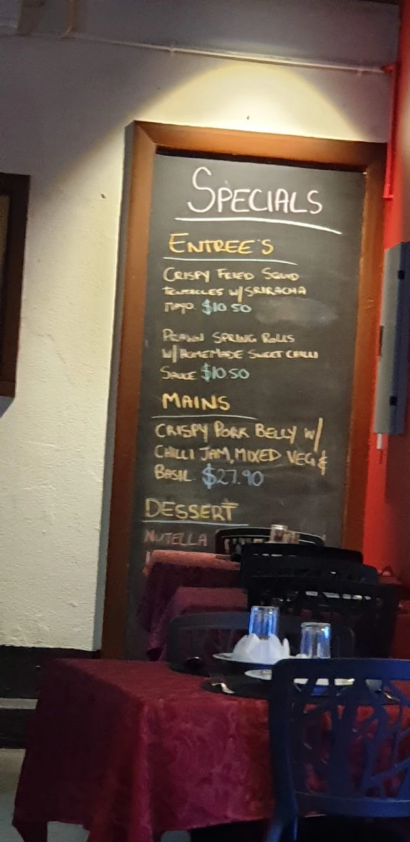 Menu, Thai Sala Pavilion
