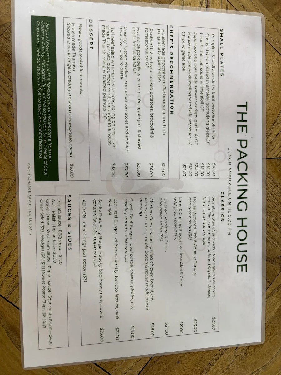 Menu, Soul Food Depot & Gallery