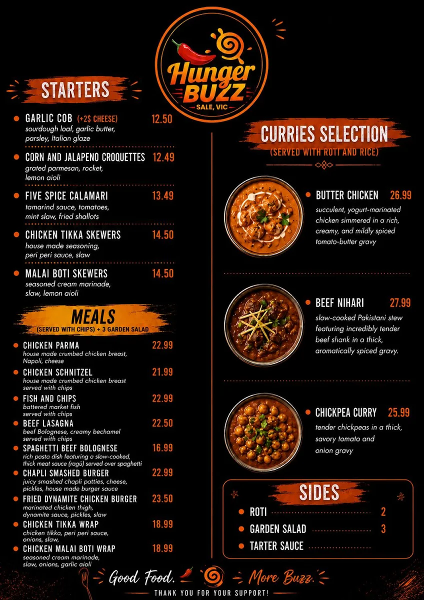 Menu, Hunger Buzz