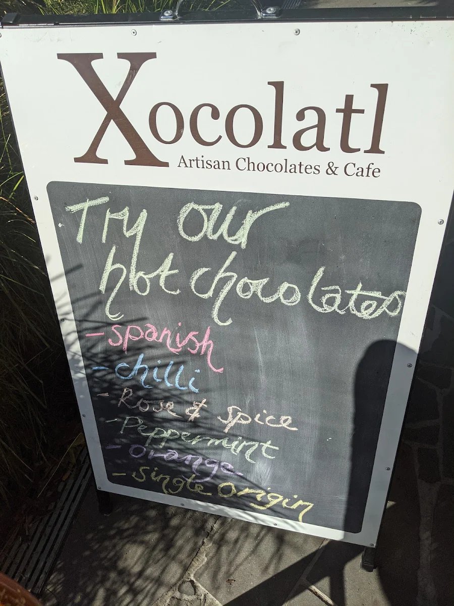Menu, Xocolatl Artisan Chocolates & Cafe