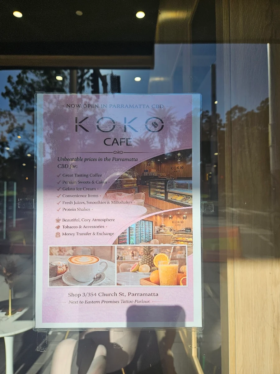 Menu, Koko Cafe