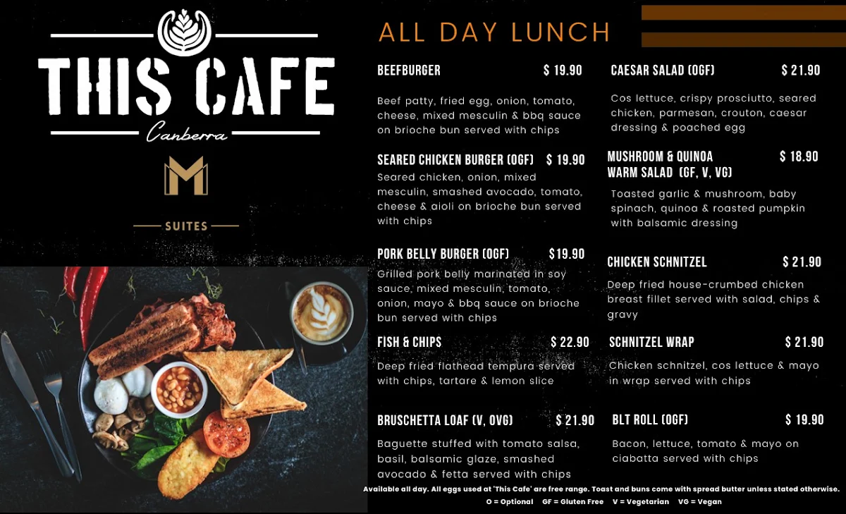 Menu, This Cafe