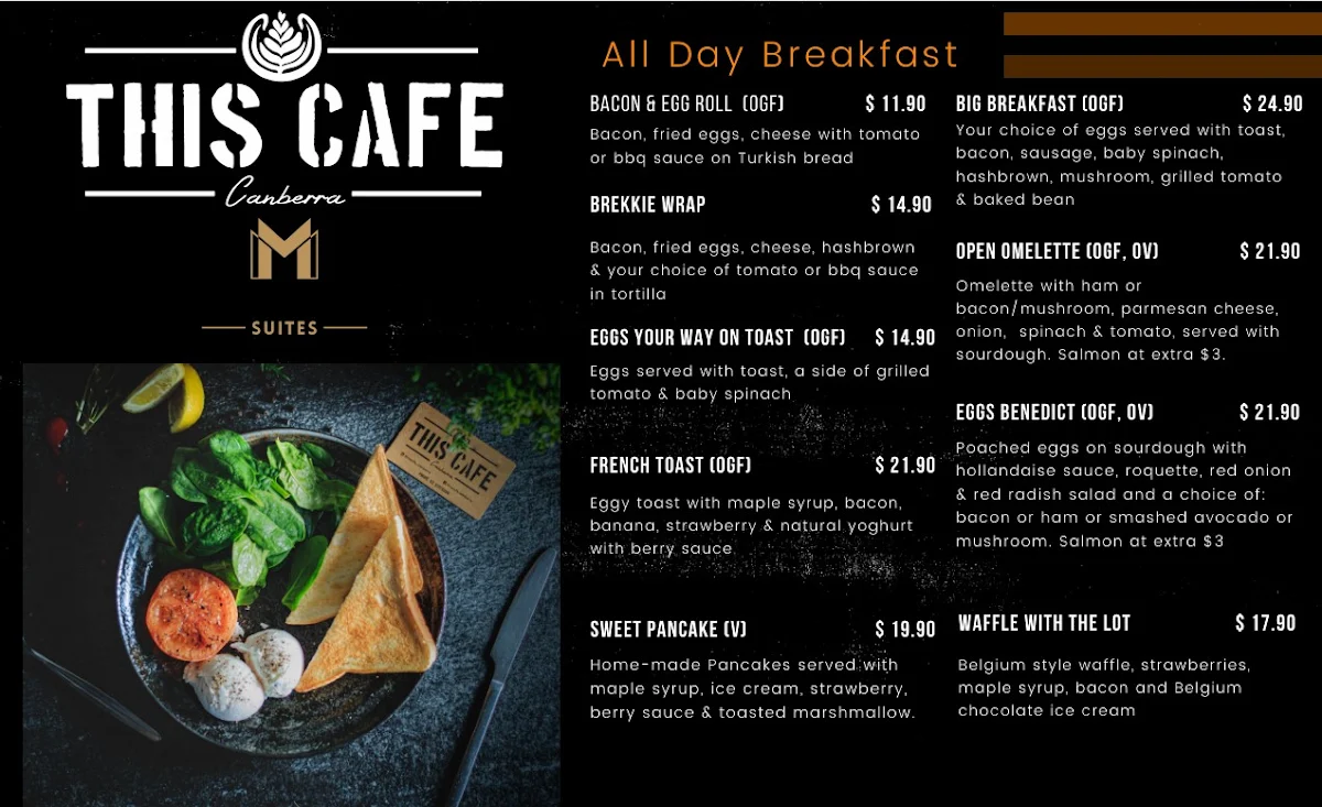 Menu, This Cafe