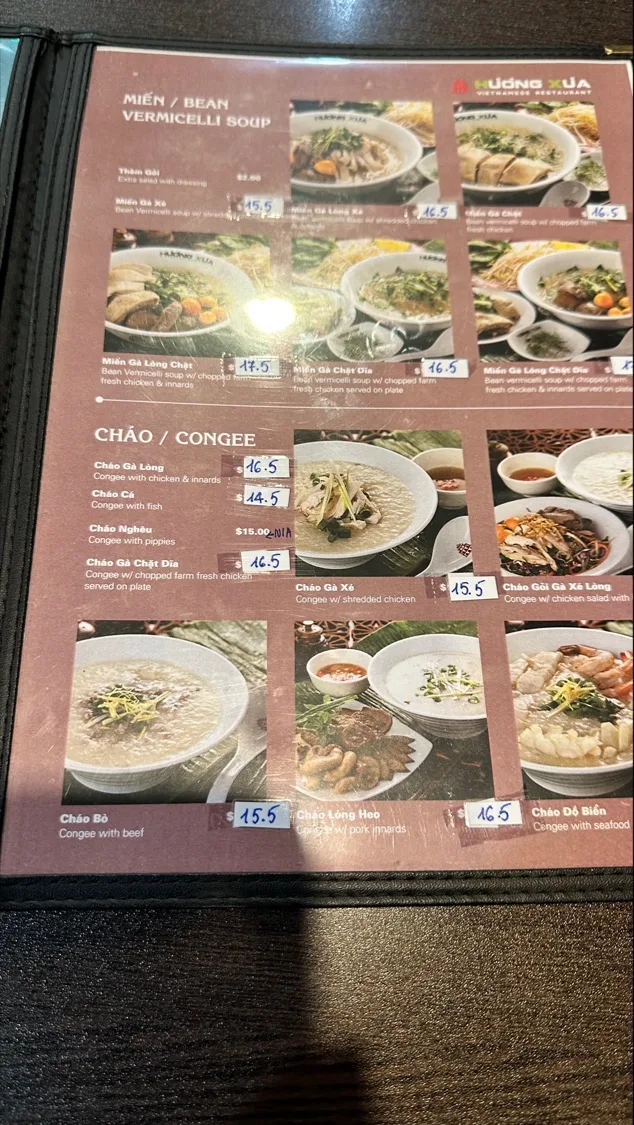 Menu, Huong Xua Cabramatta