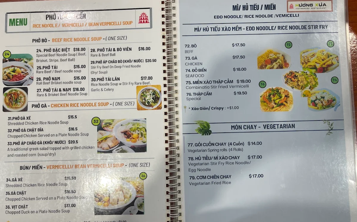 Menu, Huong Xua Cabramatta
