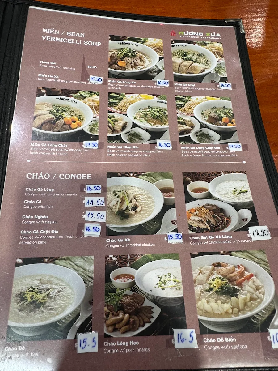 Menu, Huong Xua Cabramatta