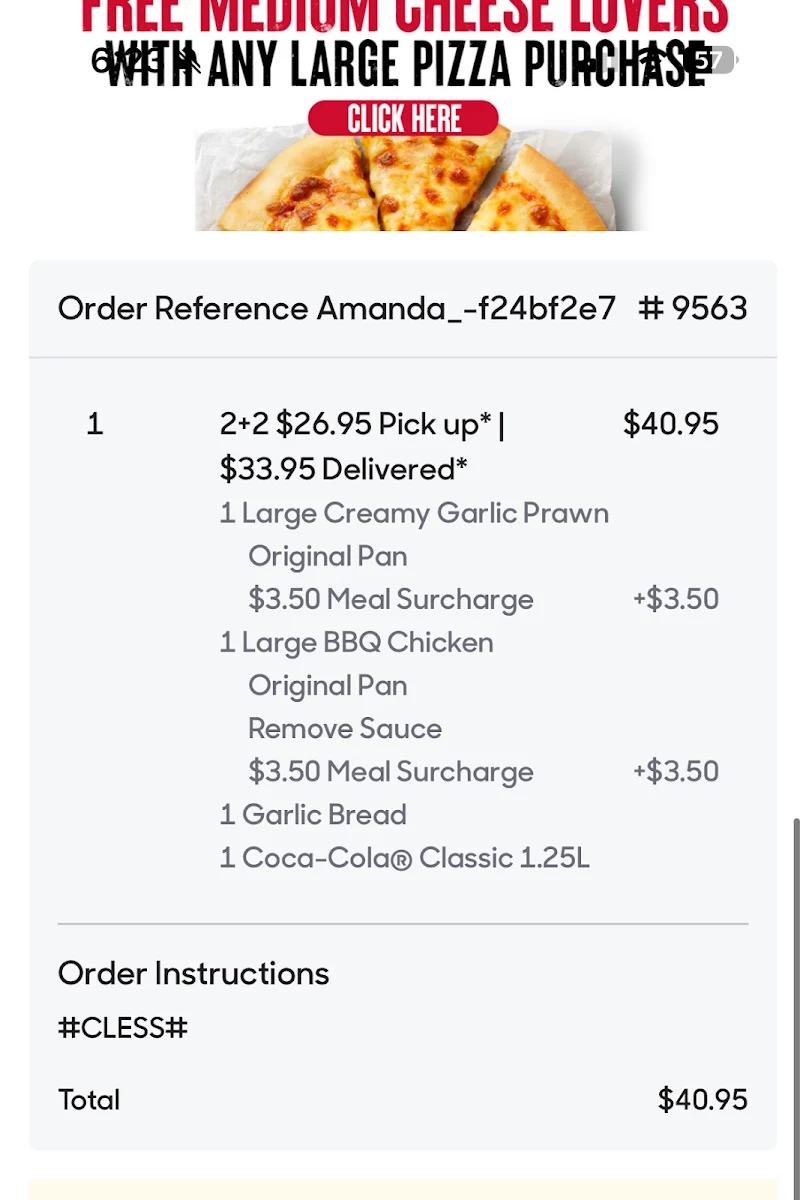 Menu, Pizza Hut Upper Mt Gravatt