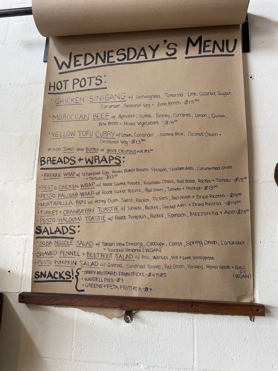 Menu, Heaps Good Food Store