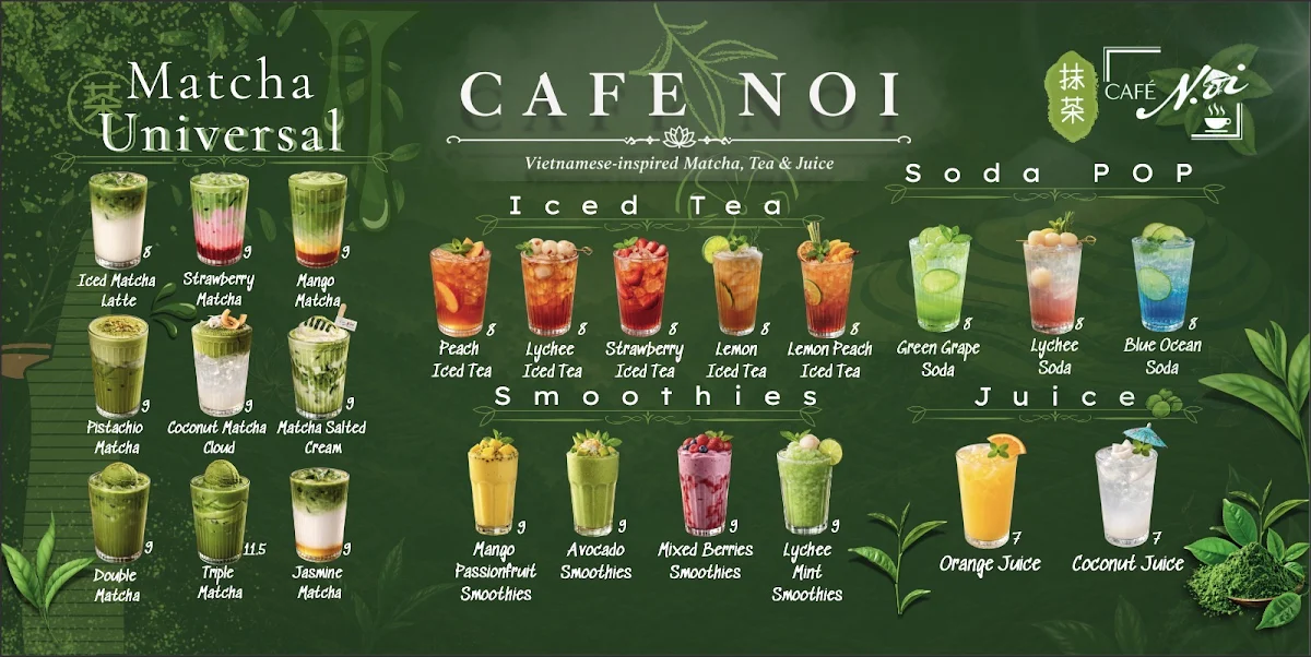 Menu, Cafe Noi