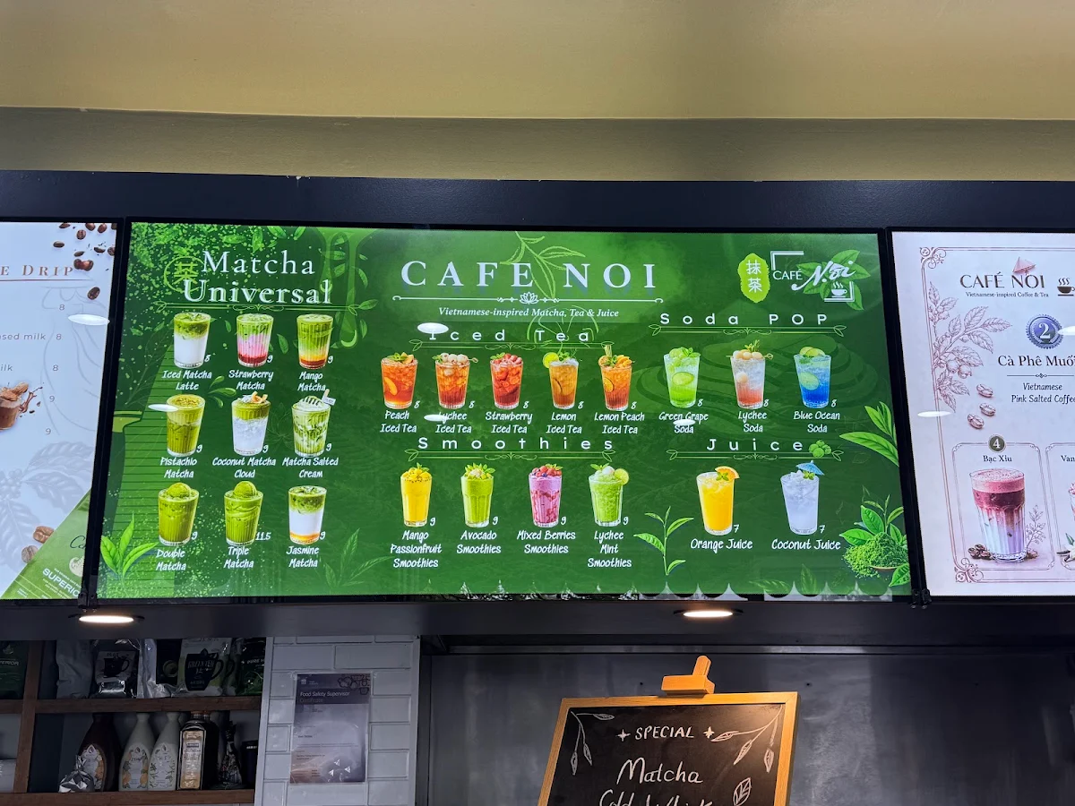 Menu, Cafe Noi