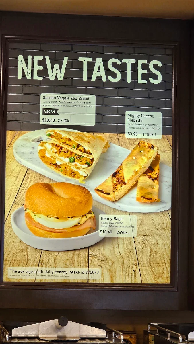 Menu, Zarraffa's Coffee Acacia Ridge