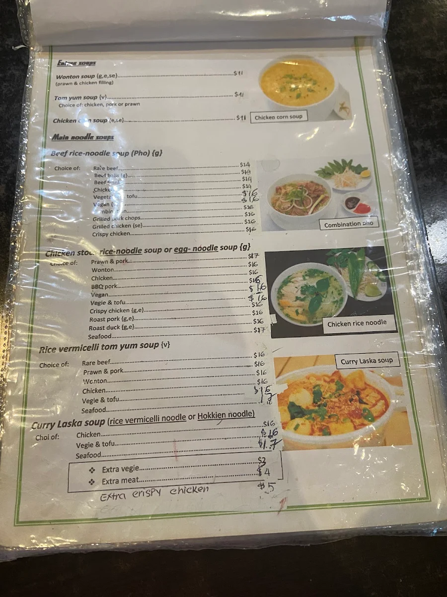 Menu, Love PHO