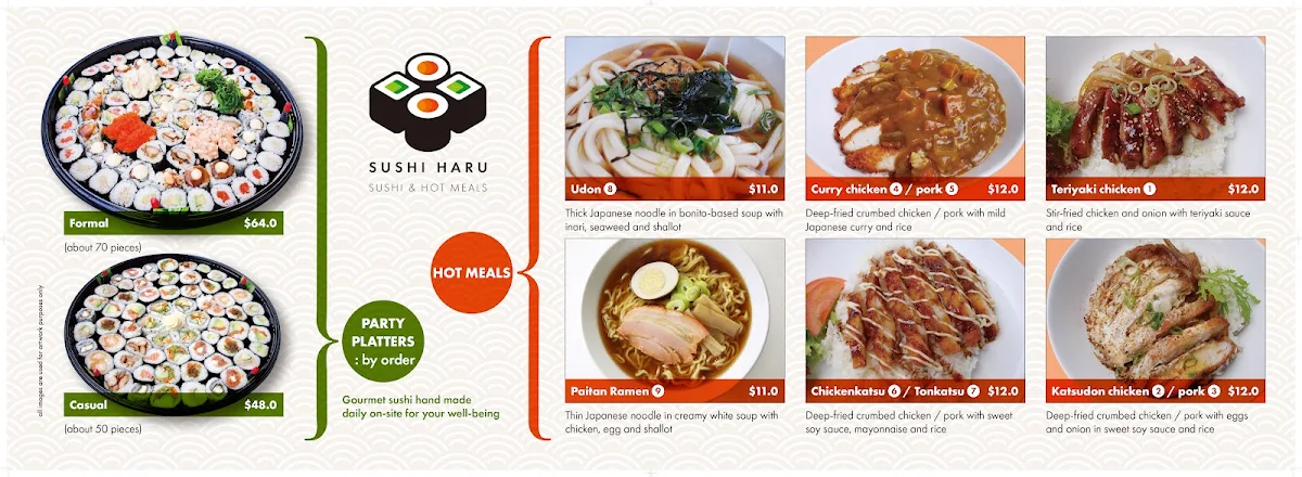 Menu, Sushi Haru Japanese Fusion