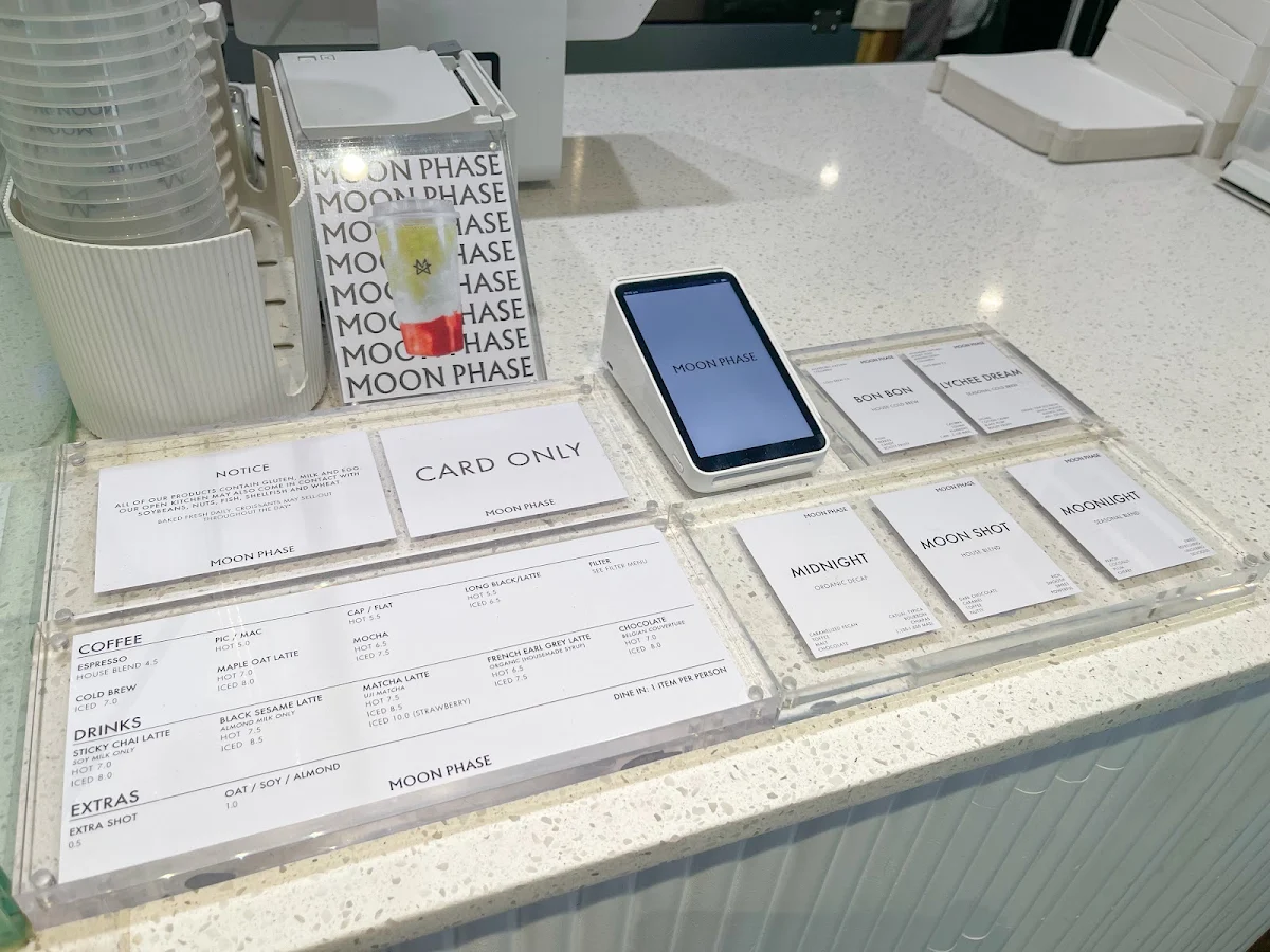 Menu, ENA Sydney