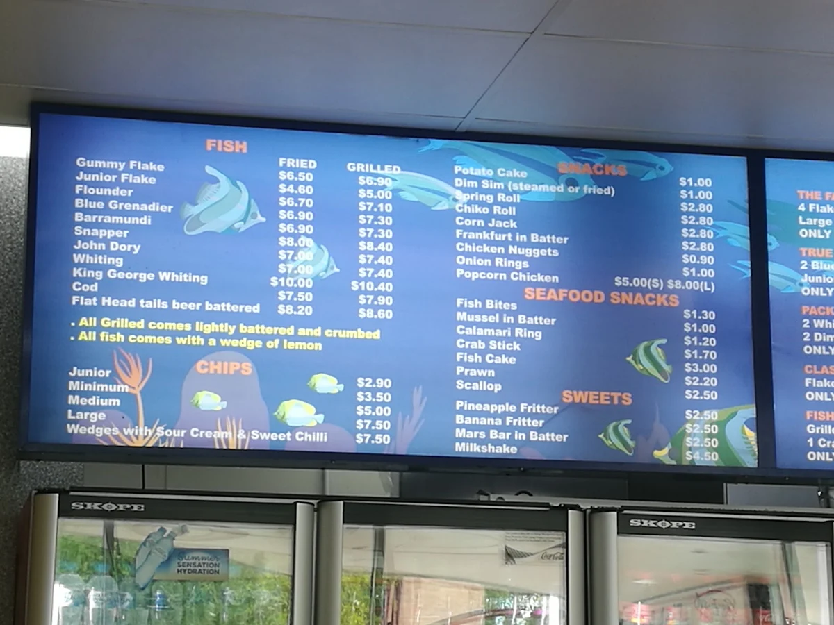 Menu, Go Fish Fish & Chip Shop Mornington