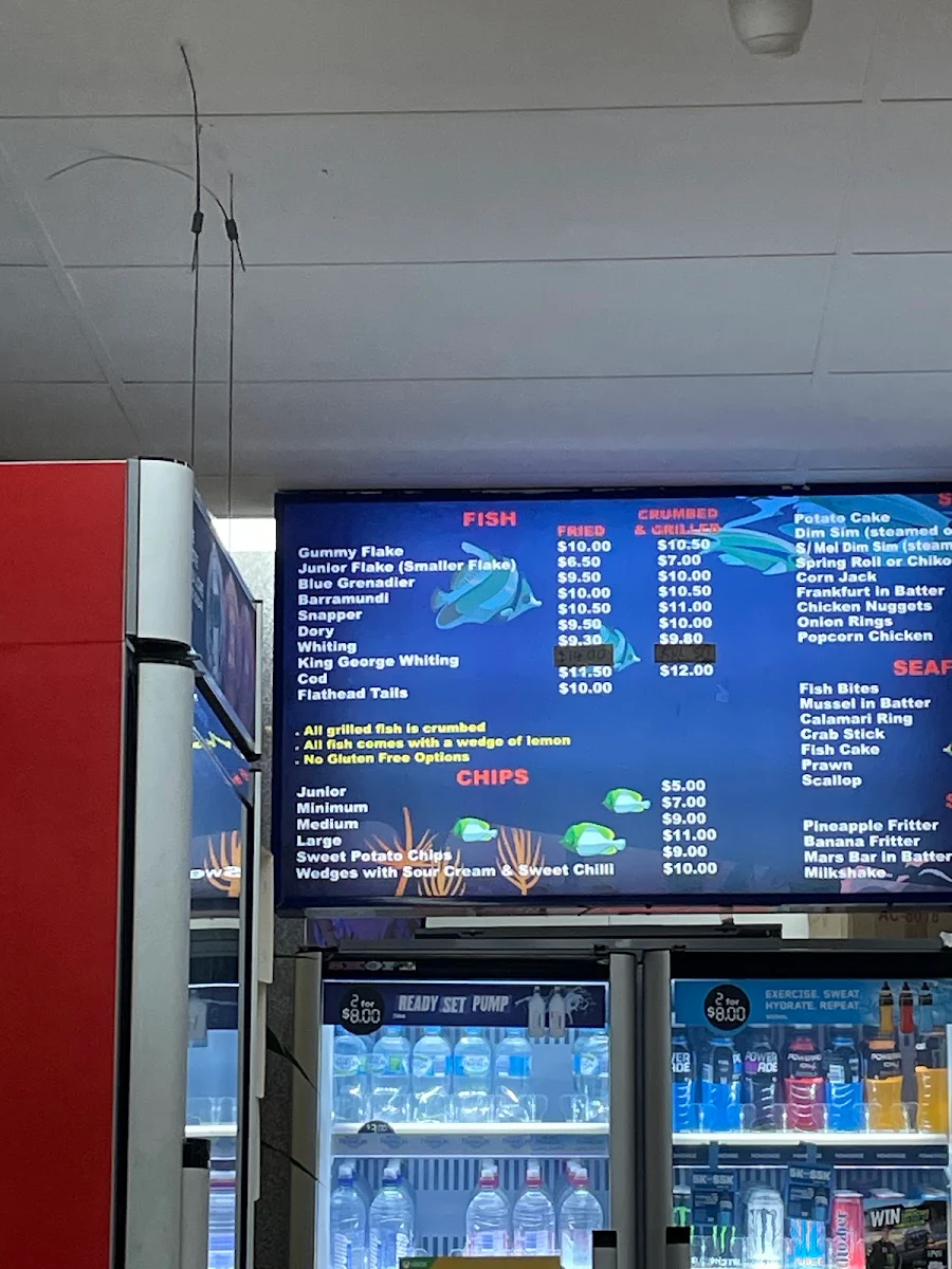 Menu, Go Fish Fish & Chip Shop Mornington
