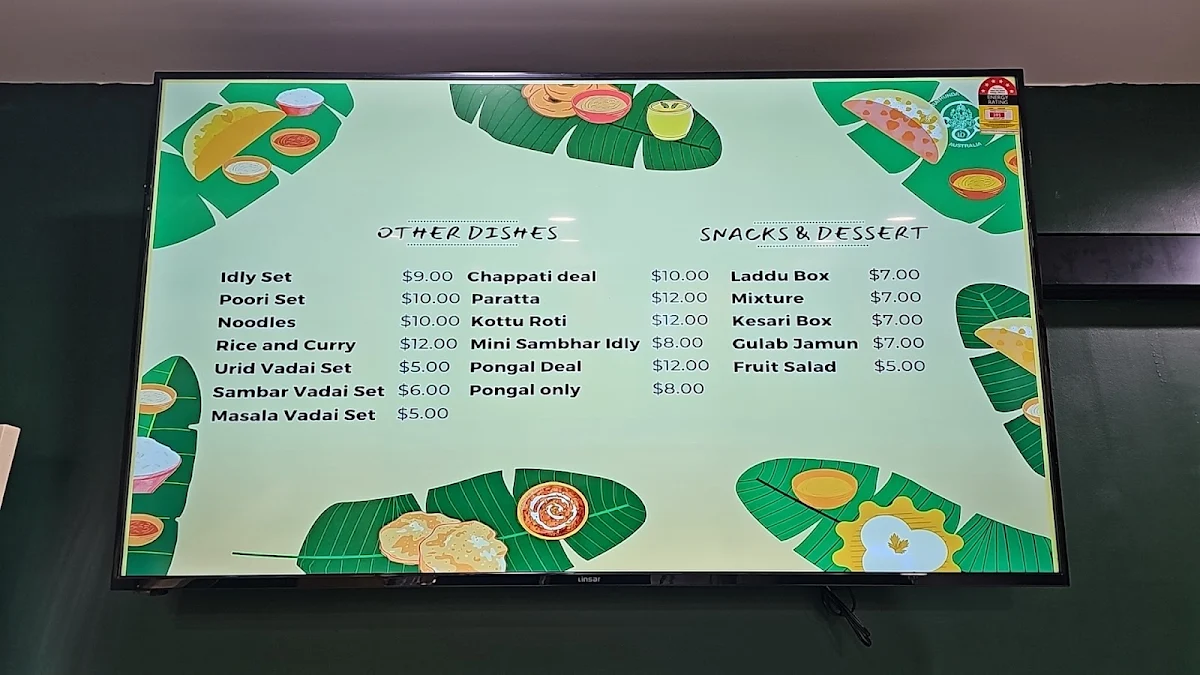 Menu, Sri Ganeshas Canteen