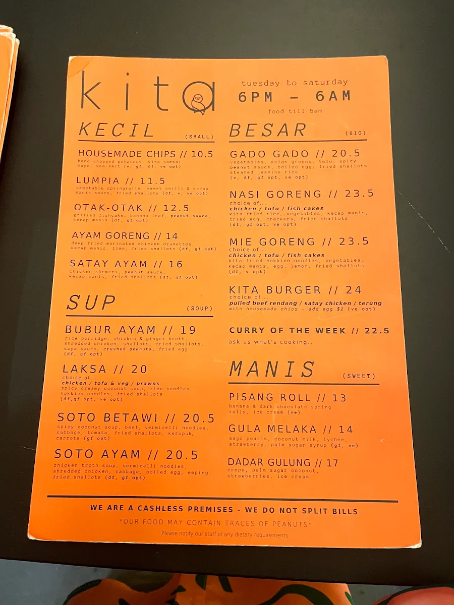 Menu, Kita