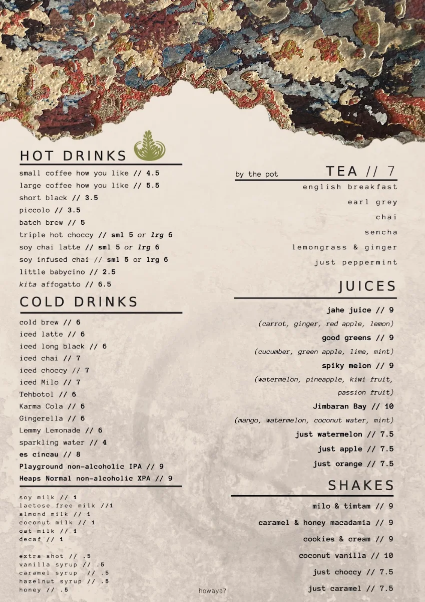Menu, Kita