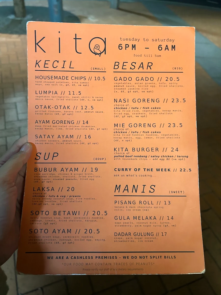 Menu, Kita