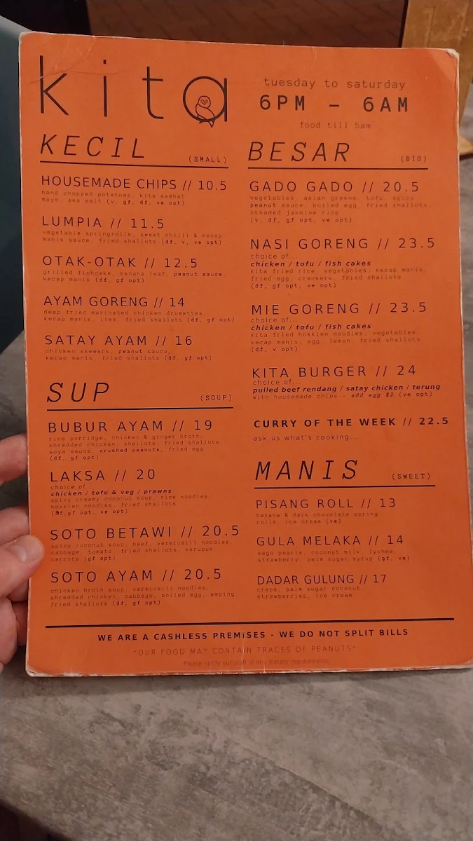 Menu, Kita