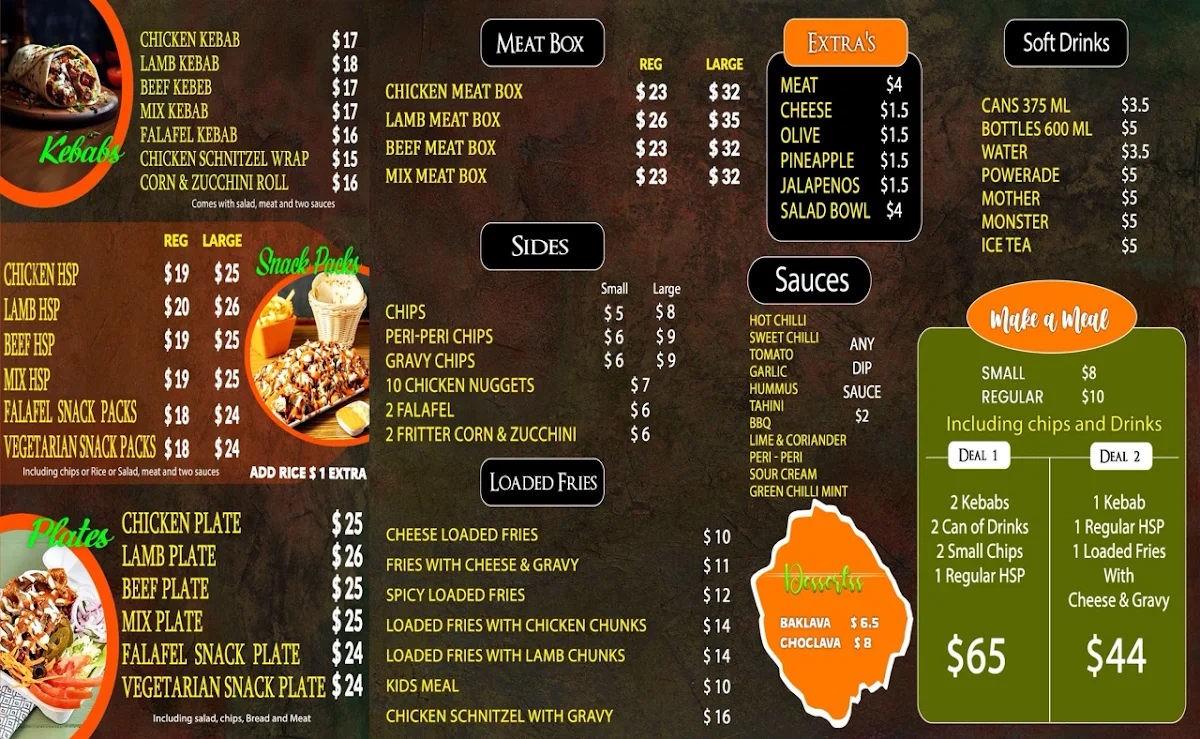 Menu, Quean Kebabs & Gyros Queanbeyan