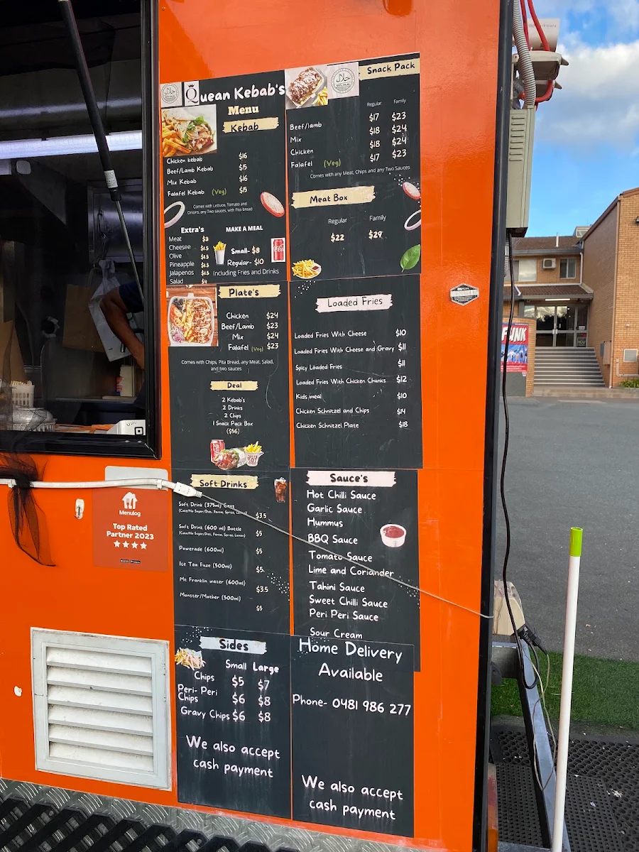 Menu, Quean Kebabs & Gyros Queanbeyan