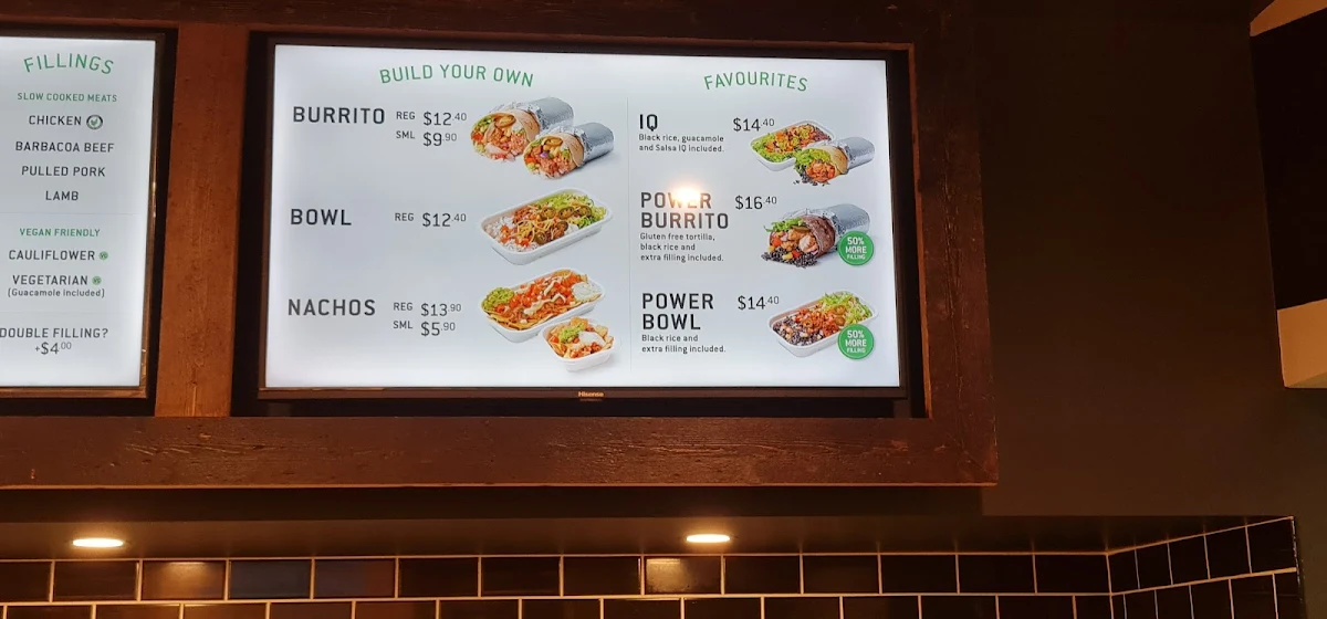 Menu, Zambrero Warrnambool
