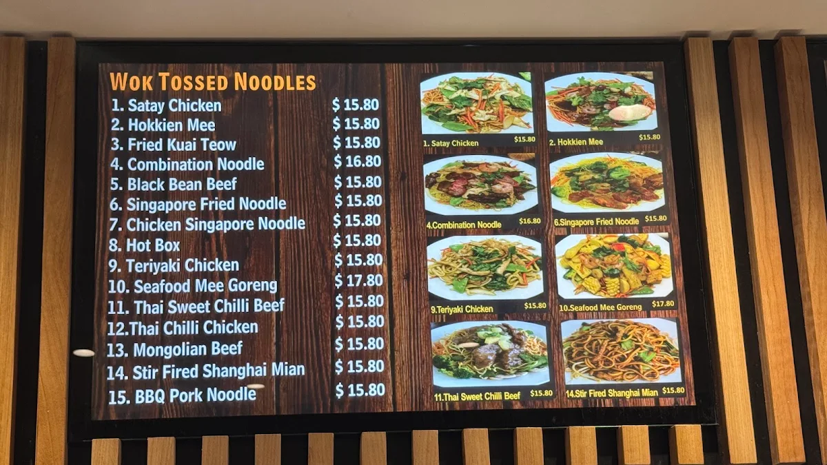 Menu, Noodle Paradise nowra