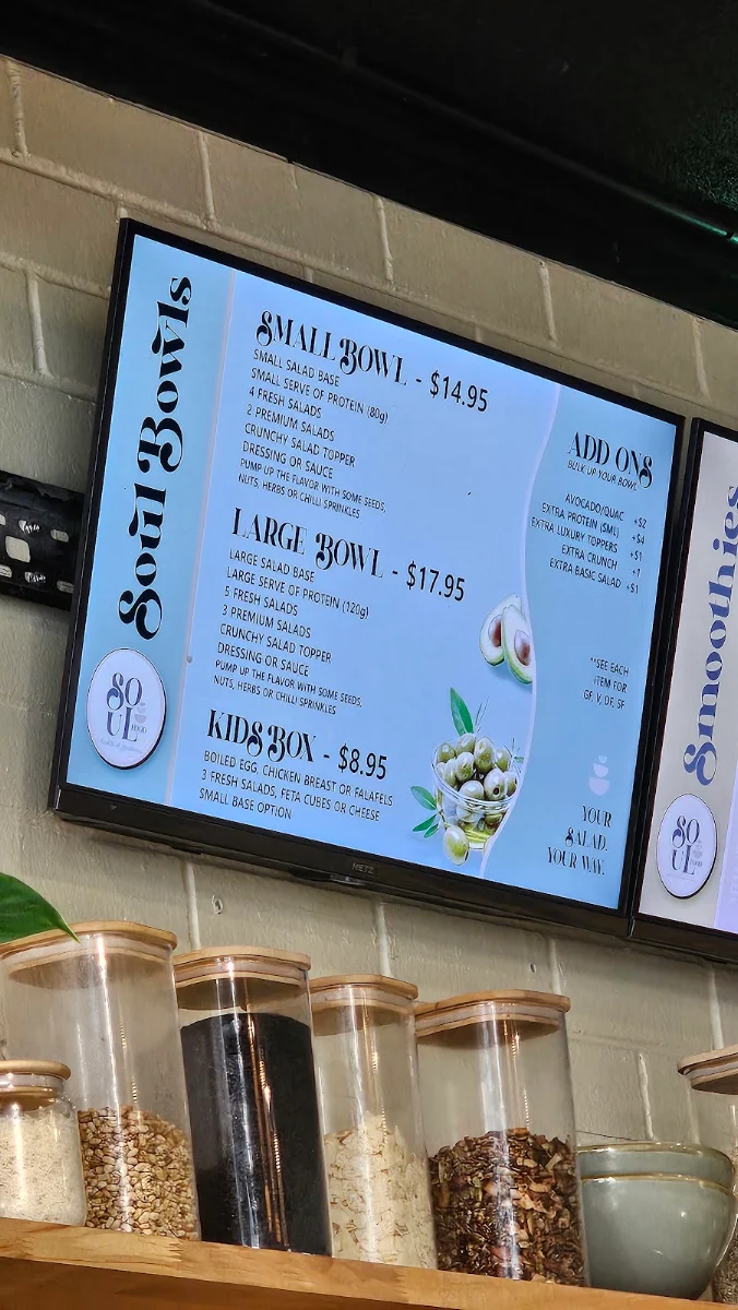 Menu, Soul Food Batemans Bay - Salad and smoothie bar