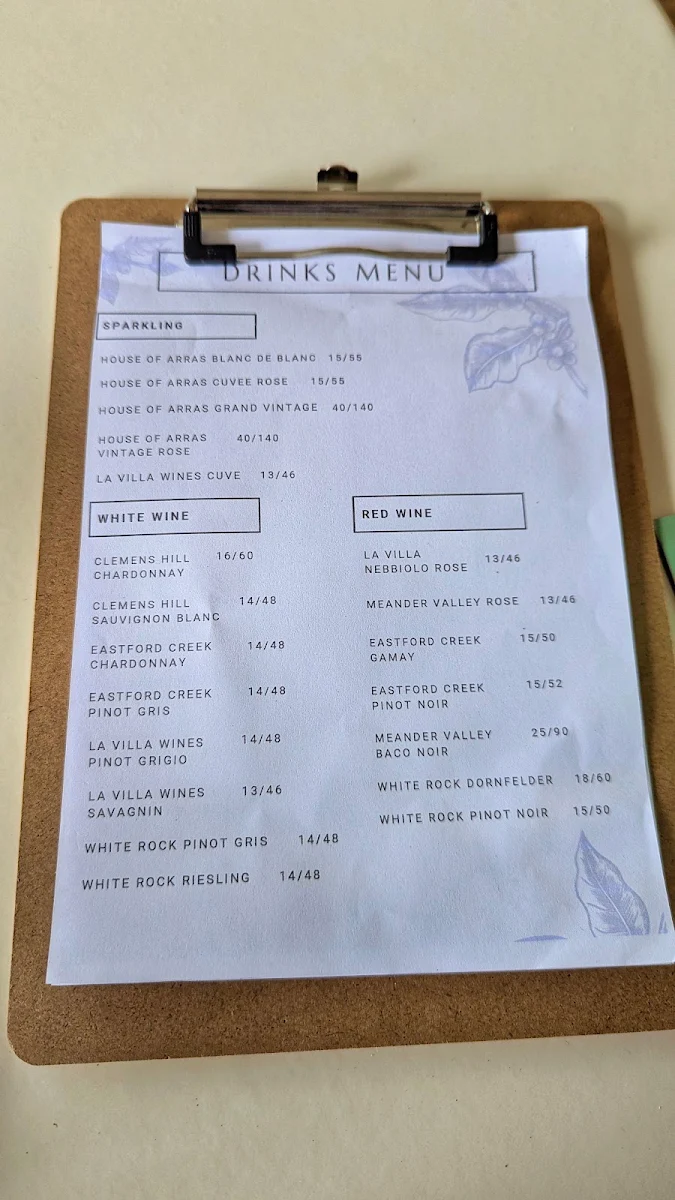 Menu, Adelie Wine Bar