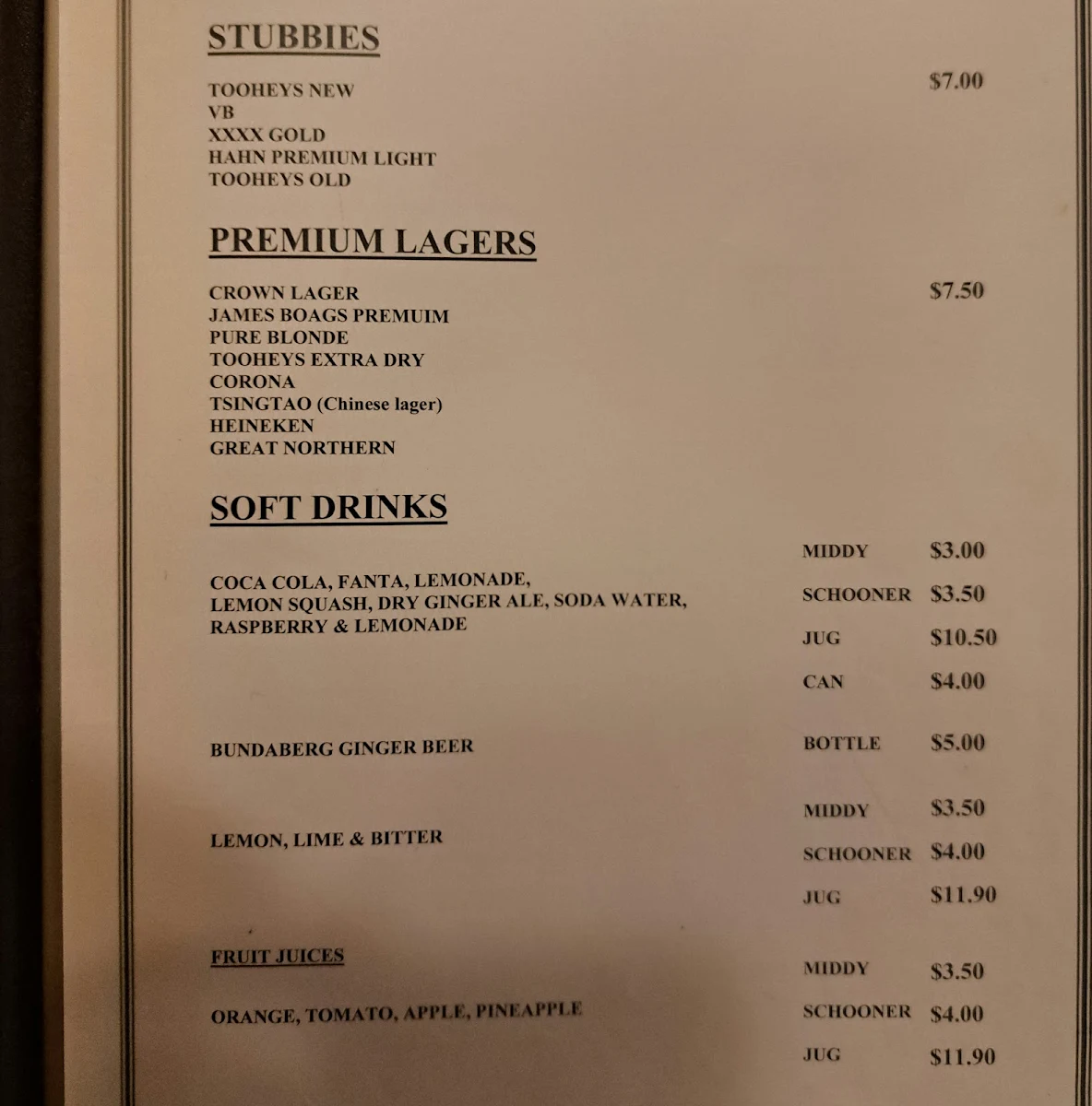 Menu, Golden Sea Dragon Chinese Restaurant
