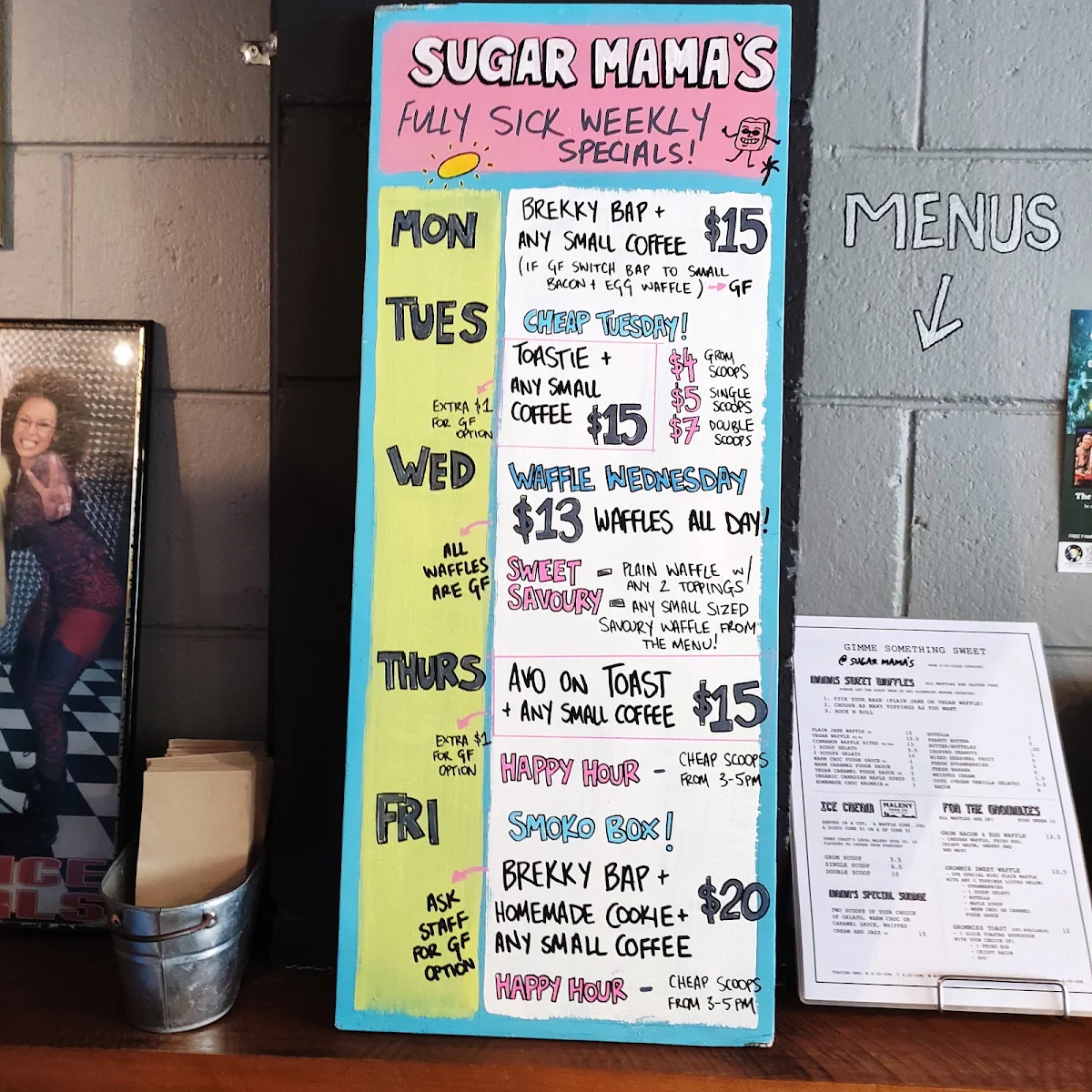 Menu, Sugar Mama's Shack