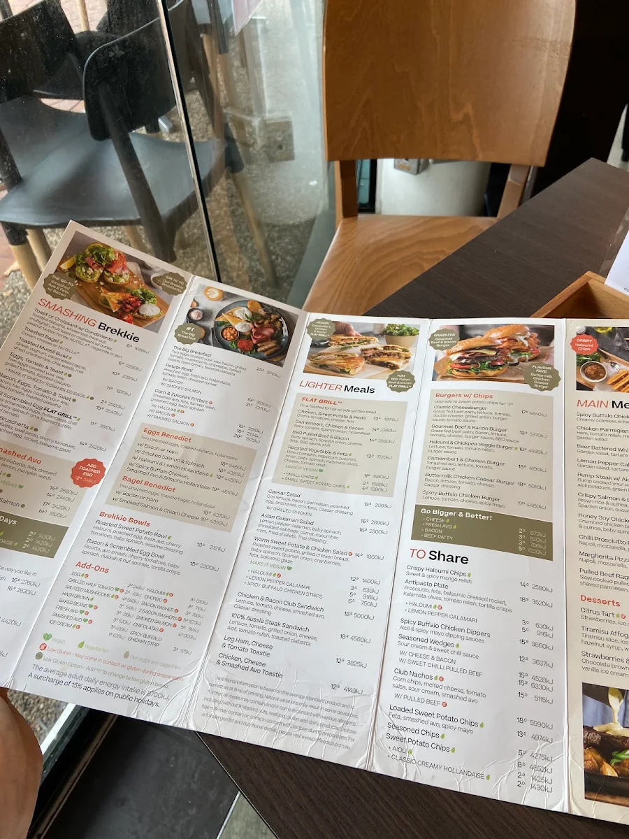 Menu, The Coffee Club Café - The Strand Townsville