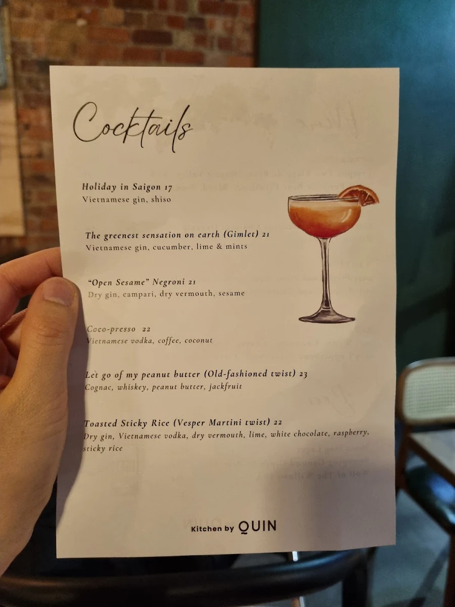 Menu, Kitchen by Quin