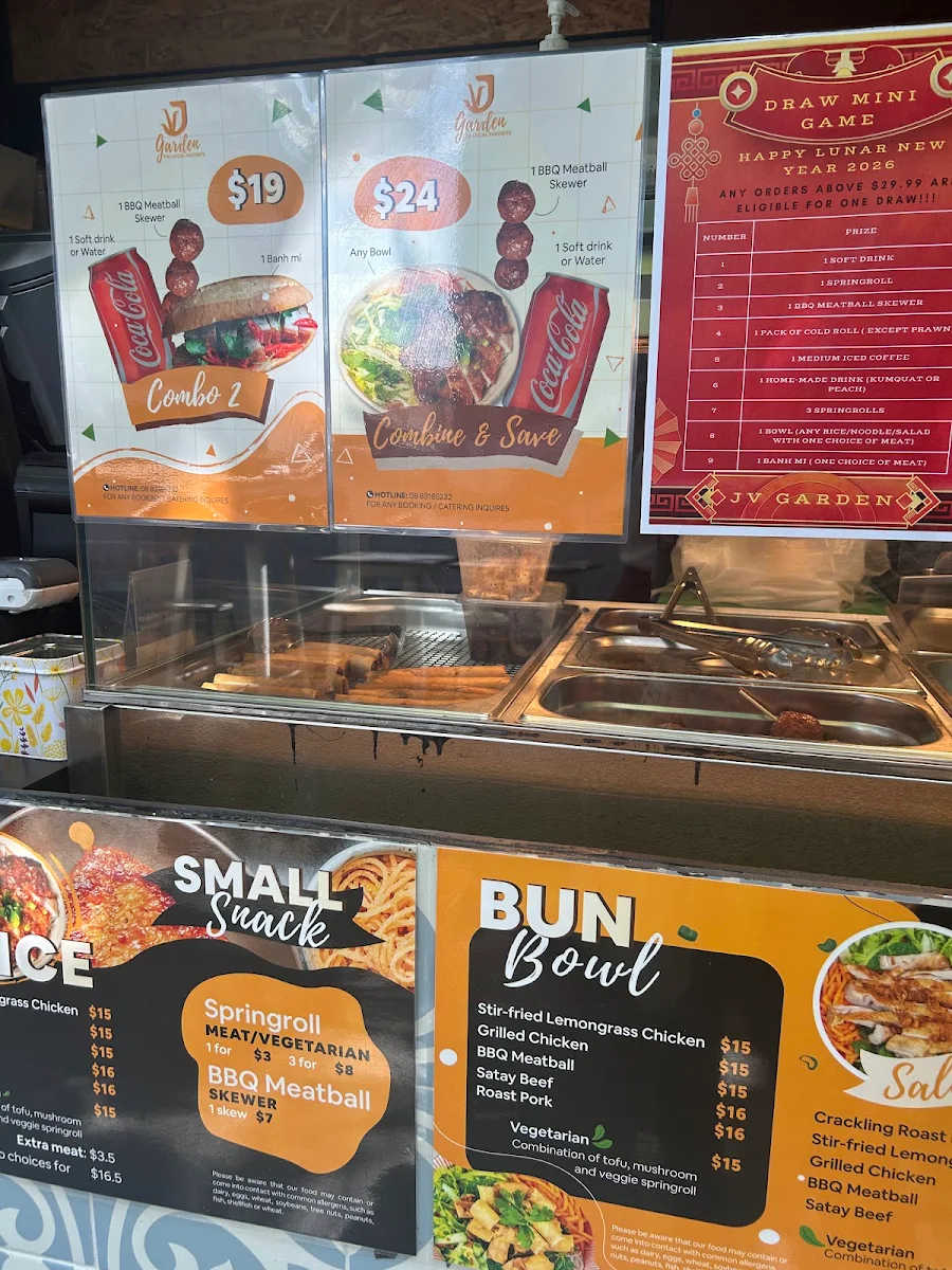 Menu, JV Garden
