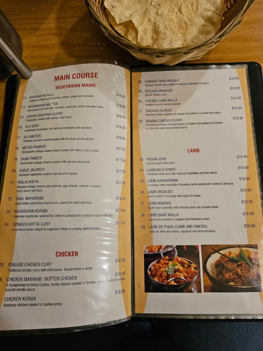 Menu, Fitz Curry Cafe
