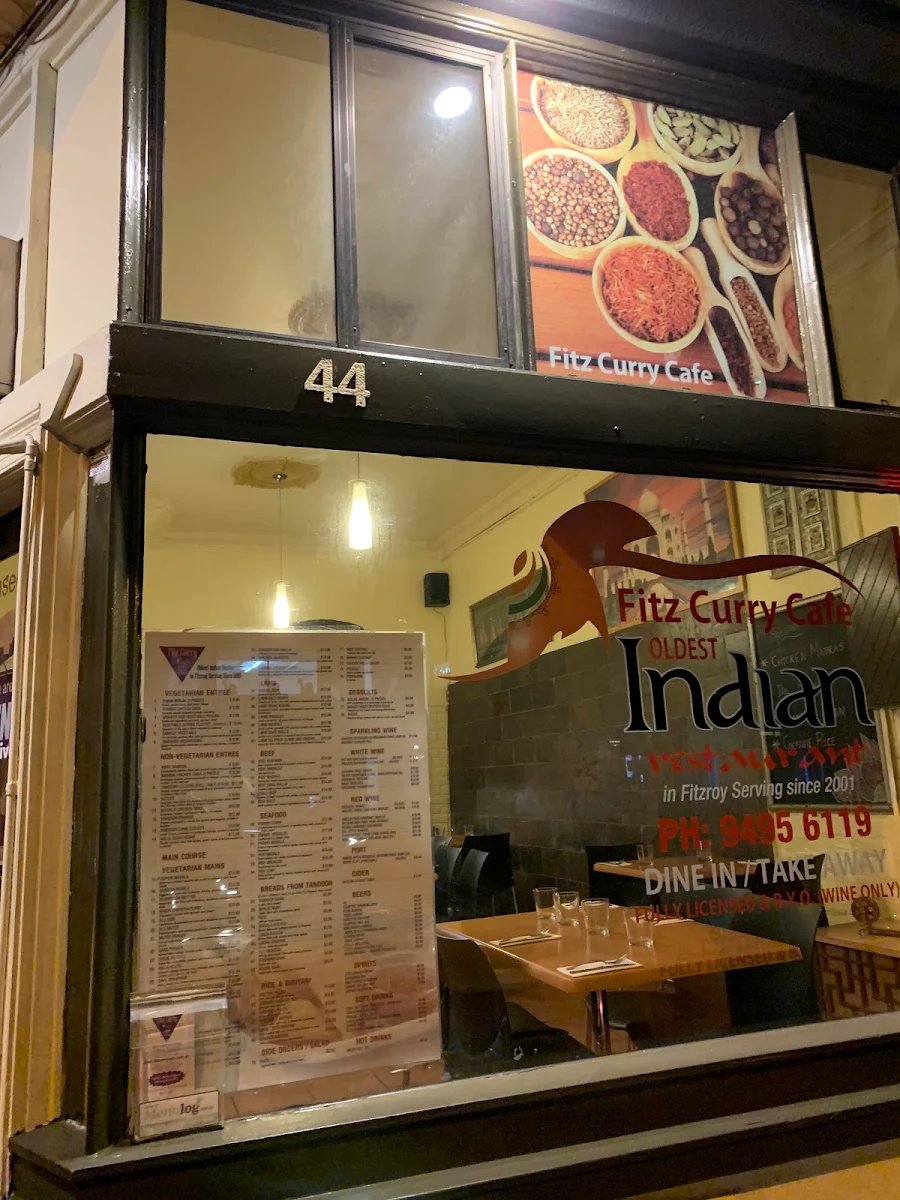 Menu, Fitz Curry Cafe